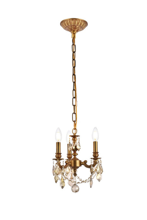 Elegant Lighting - 9103D10FG-GT/RC - Three Light Pendant - Lillie - French Gold