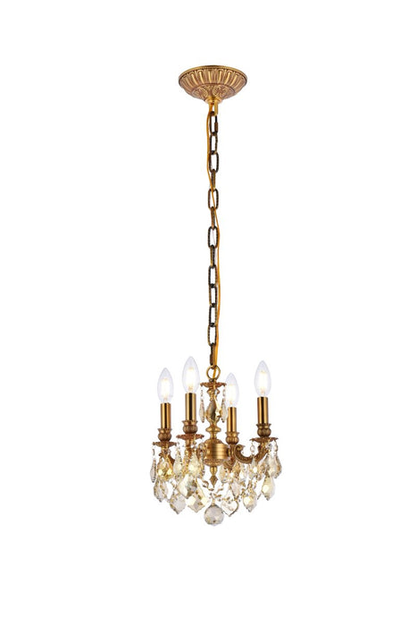 Elegant Lighting - 9104D10FG-GT/RC - Four Light Pendant - Lillie - French Gold