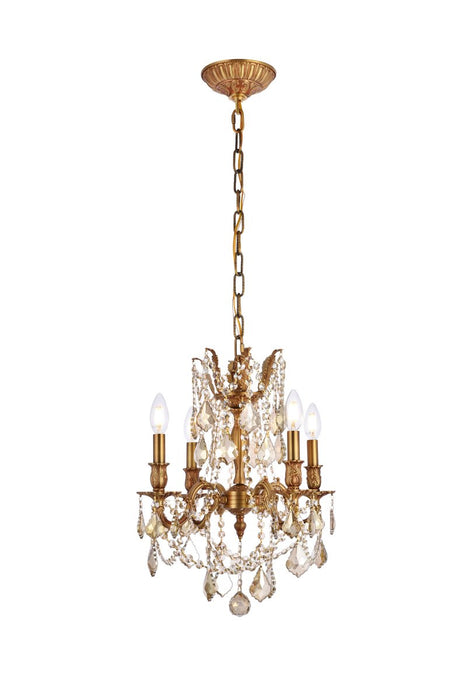 Elegant Lighting - 9204D17FG-GT/RC - Four Light Pendant - Rosalia - French Gold