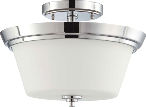 Nuvo Lighting - 60-4087 - Three Light Semi Flush Mount - Bento - Polished Chrome / Satin White
