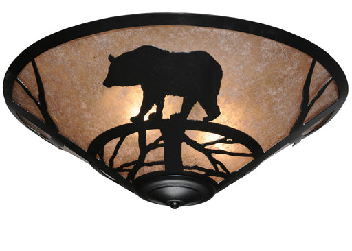 Meyda Tiffany - 110548 - Three Light Flushmount - Bear On The Loose - Nickel