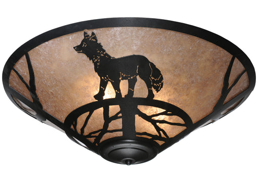 Meyda Tiffany - 110552 - Three Light Flushmount - Fox On The Loose - Brushed Nickel