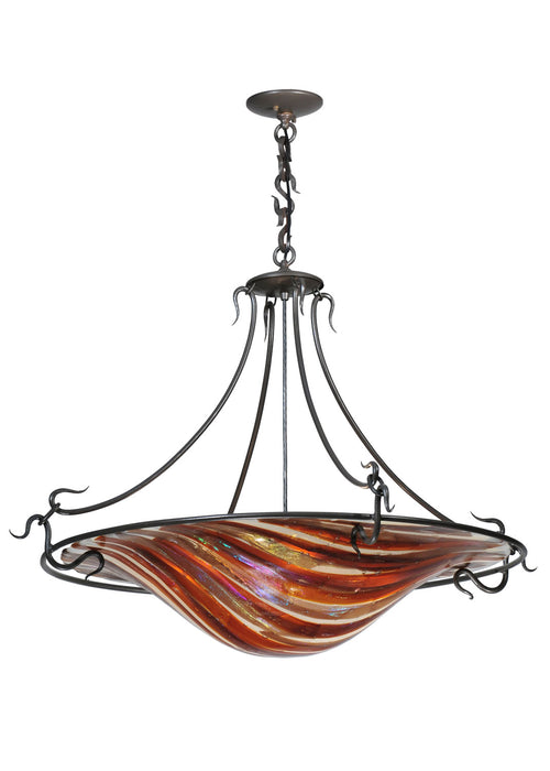 Meyda Tiffany - 112432 - Four Light Inverted Pendant - Metro Fusion - Craftsman Brown