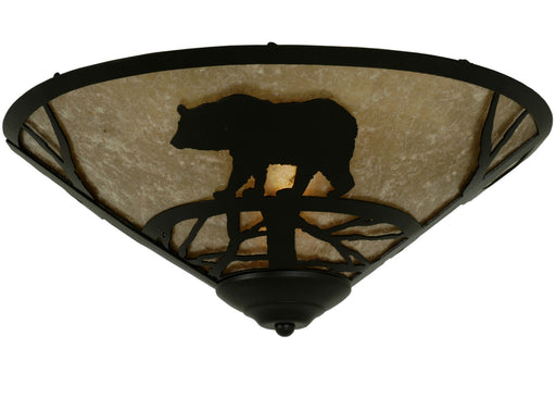 Meyda Tiffany - 112458 - Two Light Flushmount - Bear On The Loose - Custom,Polished Stainless Steel