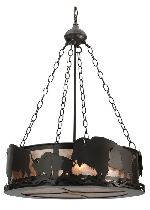 Meyda Tiffany - 112938 - Five Light Pendant - Buffalo - Timeless Bronze