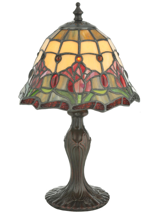 Meyda Tiffany - 112093 - One Light Accent Lamp - Colonial Tulip - Beige Burgundy Xag