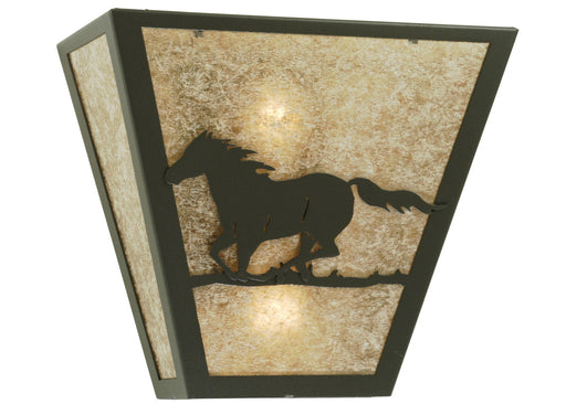 Meyda Tiffany - 112771 - Two Light Wall Sconce - Running Horse - Wrought Iron