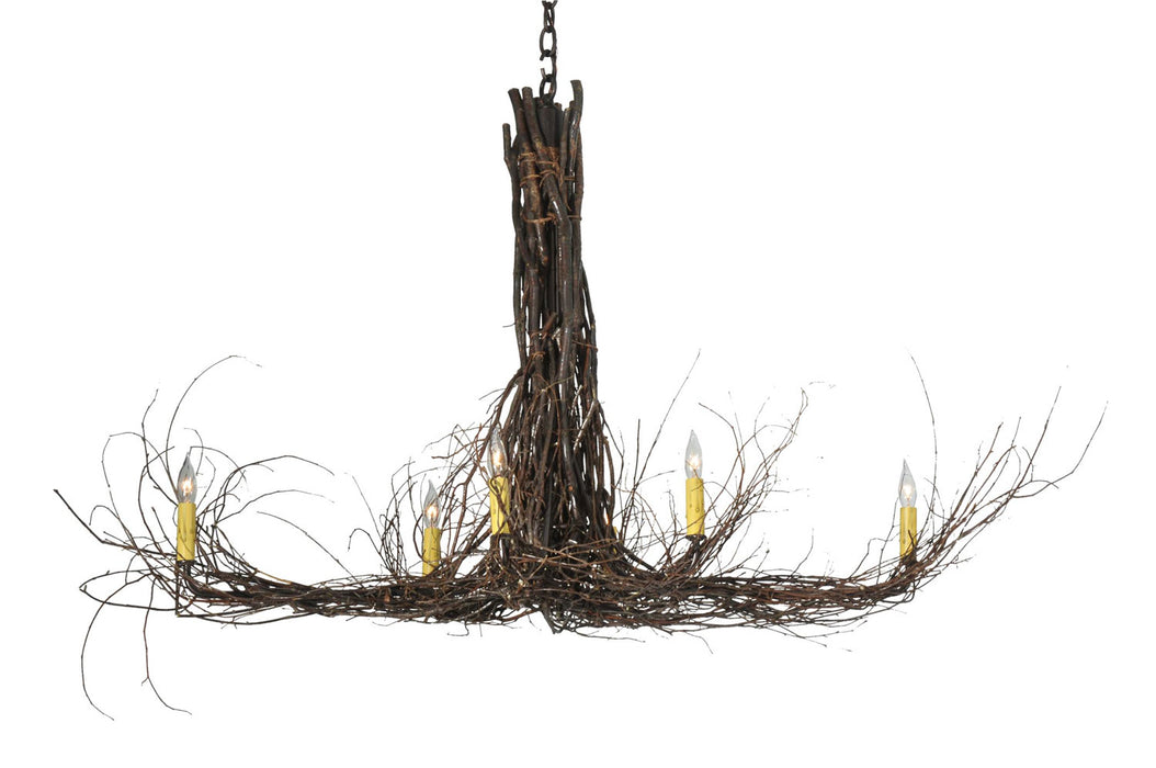 Meyda Tiffany - 110175 - Six Light Chandelier - Twigs - Mahogany Bronze