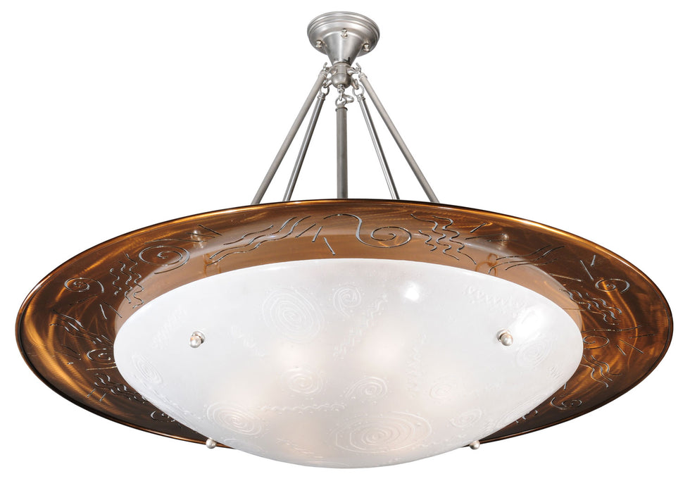 Meyda Tiffany - 112662 - Six Light Semi-Flushmount - Metro Fusion - Nickel,Transparent Copper