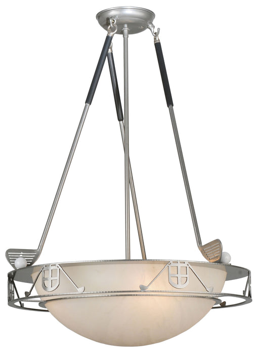 Meyda Tiffany - 113230 - Four Light Inverted Pendant - Golf - Chrome