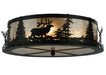 Meyda Tiffany - 113621 - Four Light Flushmount - Elk At Dusk - Black/Silver Mica