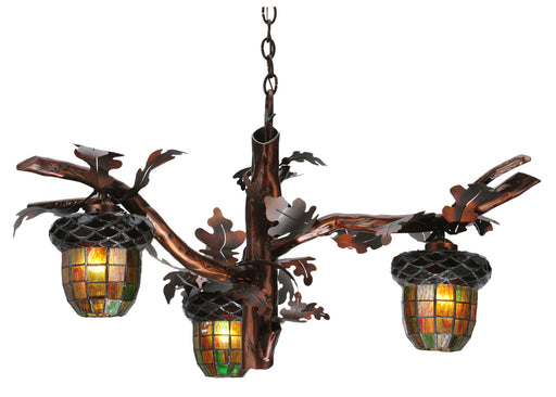 Meyda Tiffany - 113923 - Three Light Chandelier - Acorn Branch - Burnished Copper