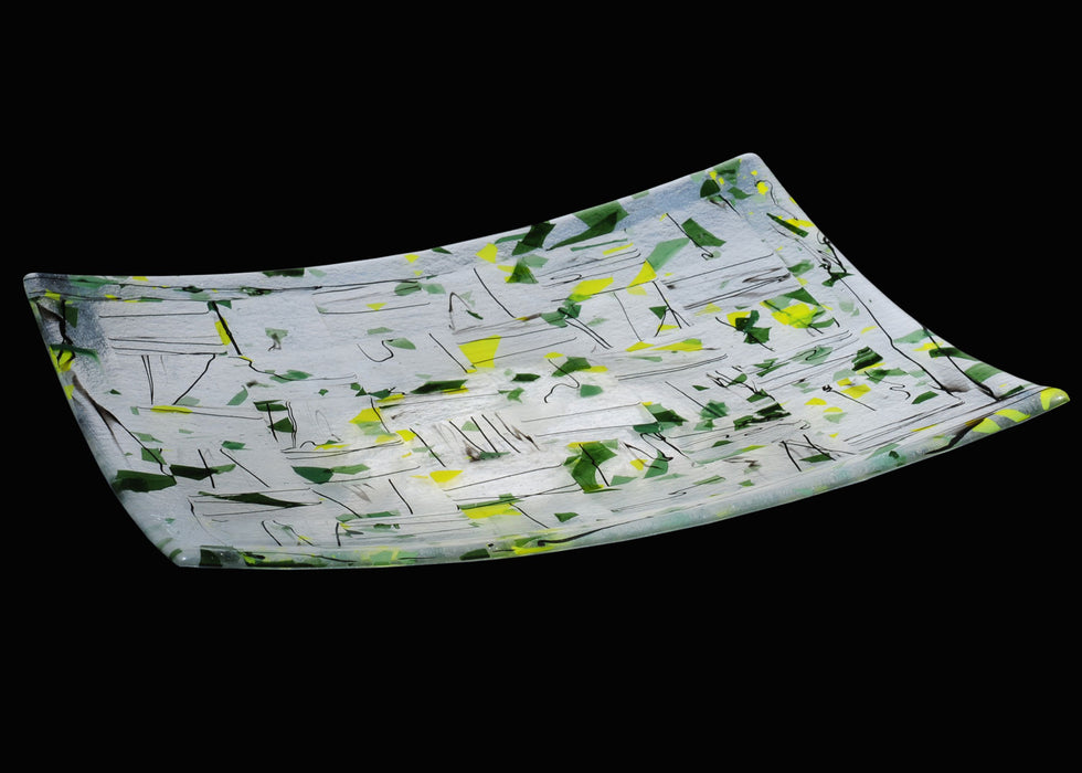 Meyda Tiffany - 114432 - Plate - Metro Fusion - Yellow Green Fracture Streamer