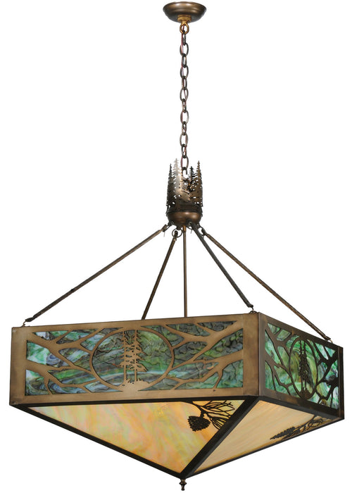 Meyda Tiffany - 114497 - Four Light Inverted Pendant - Balsam Pine - Antique Copper