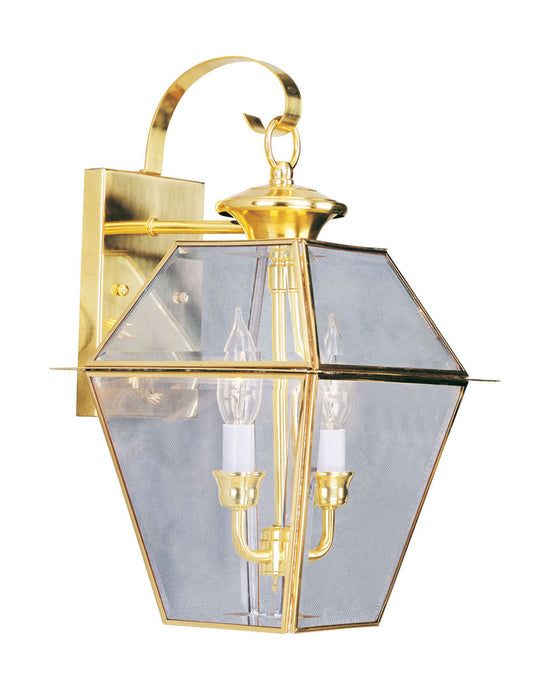 Livex Lighting - 2281-02 - Two Light Outdoor Wall Lantern - Westover - Polished Brass