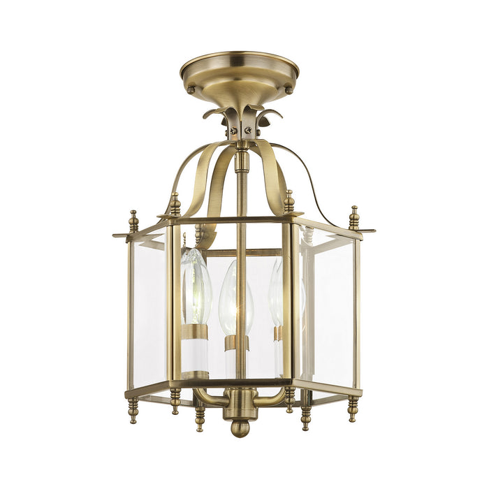 Livingston Mini Pendant/Ceiling Mount-Foyer/Hall Lanterns-Livex Lighting-Lighting Design Store