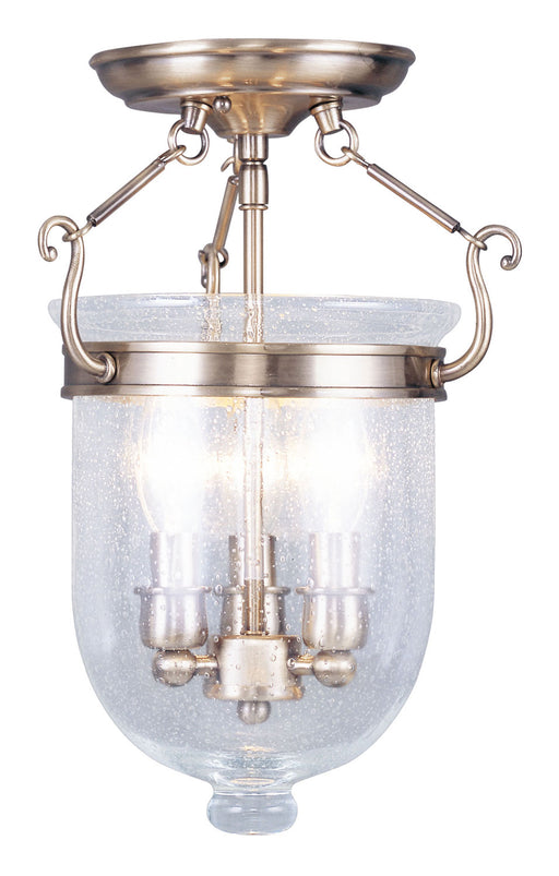 Livex Lighting - 5081-01 - Three Light Ceiling Mount - Jefferson - Antique Brass