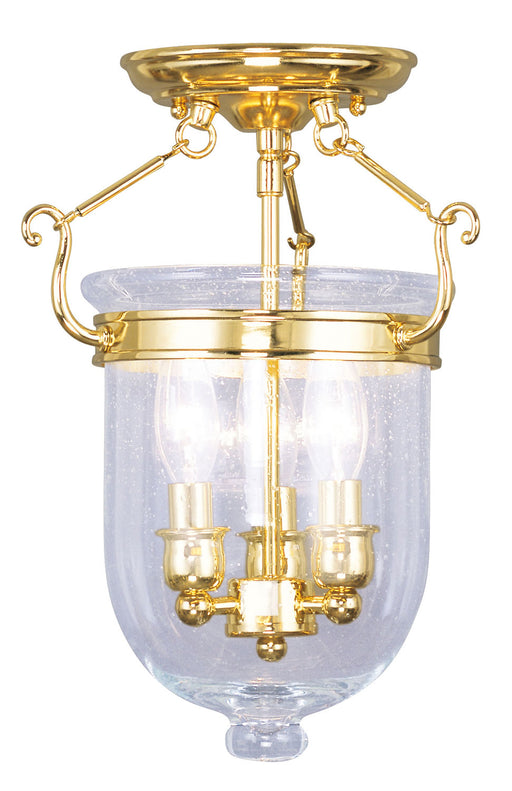 Livex Lighting - 5081-02 - Three Light Ceiling Mount - Jefferson - Polished Brass