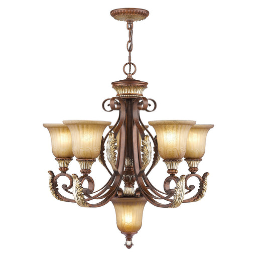 Livex Lighting - 8555-63 - Six Light Chandelier - Villa Verona - Verona Bronze w/ Aged Gold Leaf Accents
