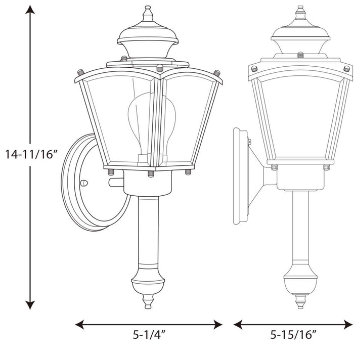 One Light Wall Lantern-Exterior-Progress Lighting-Lighting Design Store