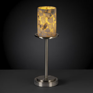 Justice Designs - ALR-8799-10-NCKL - One Light Table Lamp - Alabaster Rocks! - Brushed Nickel