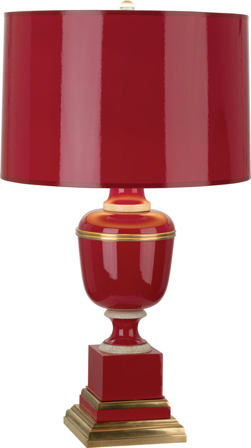 Robert Abbey - 2501 - One Light Table Lamp - Annika - Red Lacquered Paint w/ Natural Brass/Ivory Crackle