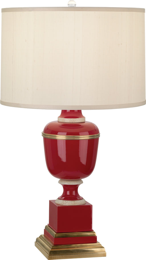 Robert Abbey - 2501X - One Light Table Lamp - Annika - Red Lacquered Paint w/ Natural Brass/Ivory Crackle