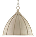 Currey and Company - 9149 - One Light Pendant - Fenchurch - Oyster Cream/Silver Leaf