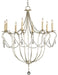 Currey and Company - 9891 - Eight Light Chandelier - Crystal Lights - Silver Leaf