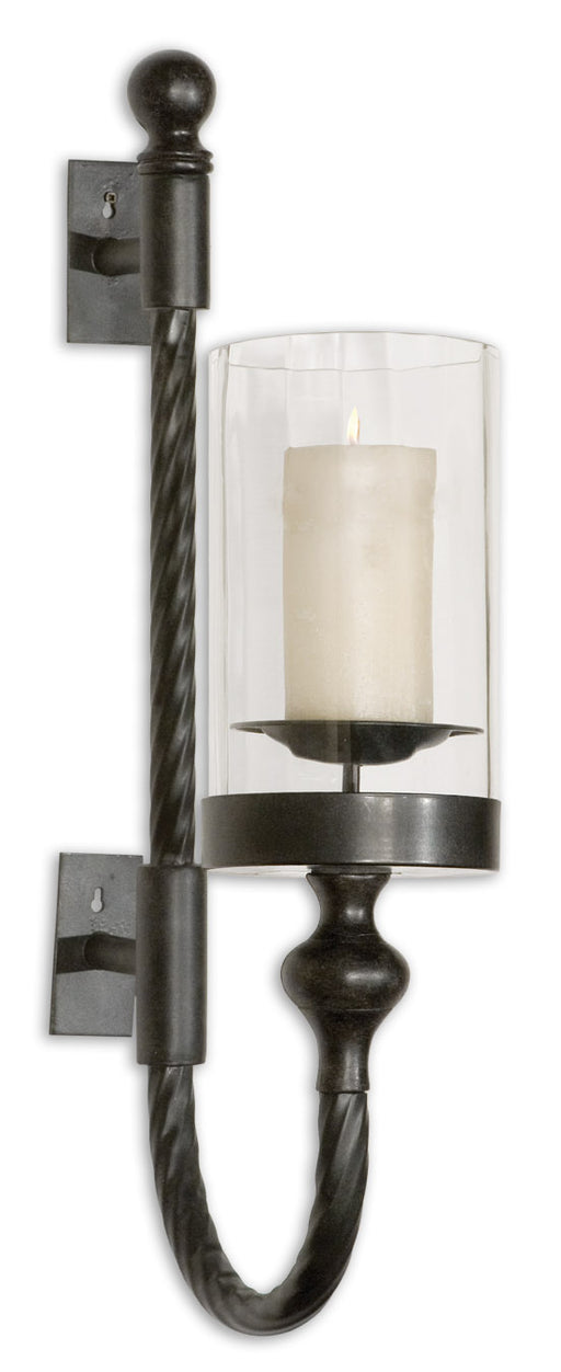 Uttermost - 19476 - Candle Sconce - Garvin Twist - Aged Black w/Red Rust
