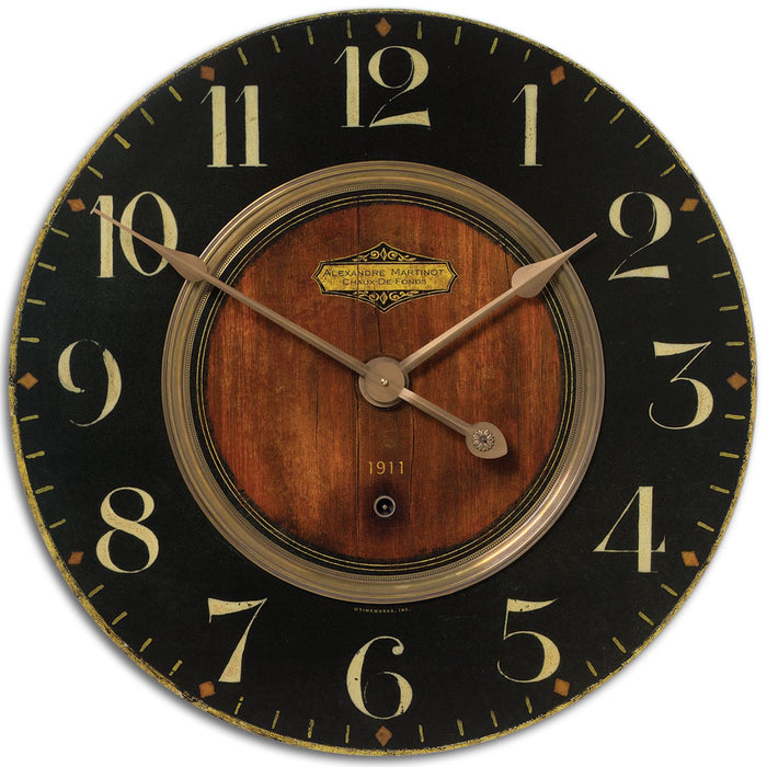 Uttermost - 06026 - Wall Clock - Alexandre - Brass