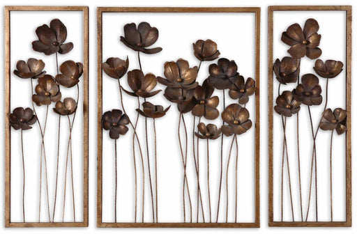 Uttermost - 12785 - Wall Art - Metal Tulips - Antiqued Gold Leaf w/Charcoal Gray