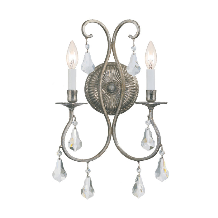 Crystorama - 5012-OS-CL-MWP - Two Light Wall Mount - Ashton - Olde Silver