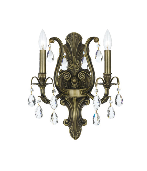 Crystorama - 5563-AB-CL-MWP - Two Light Wall Mount - Dawson - Antique Brass
