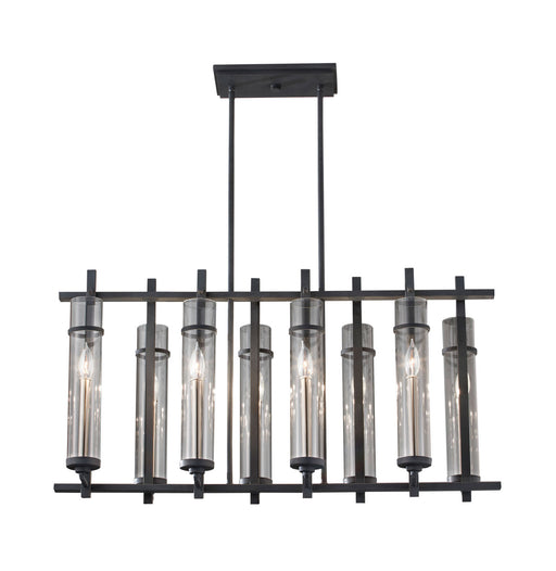 Generation Lighting - F2630/8AF/BS - Eight Light Chandelier - Ethan - Antique Forged Iron / Brushed Steel