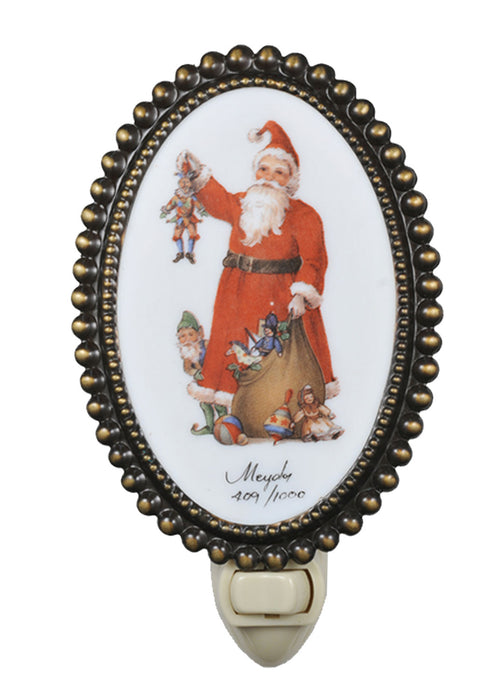 Meyda Tiffany - 107254 - One Light Night Light - Christmas - Antique,Antique Brass