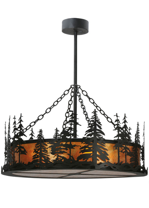 Meyda Tiffany - 116636 - Four Light Inverted Pendant - Tall Pines - Craftsman Brown