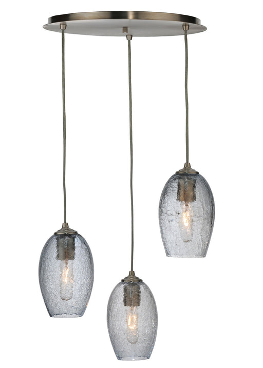 Meyda Tiffany - 117170 - Three Light Pendant - Crackle Orb - Brushed Nickel