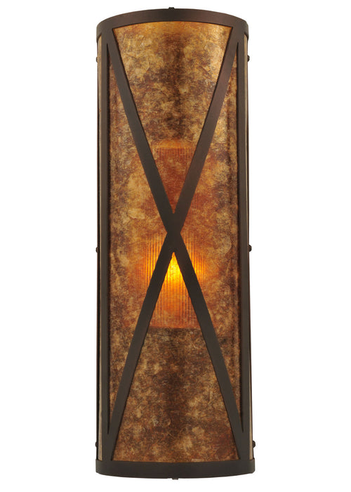 Meyda Tiffany - 117850 - One Light Wall Sconce - Amber Mica Diamond Mission - Mahogany Bronze