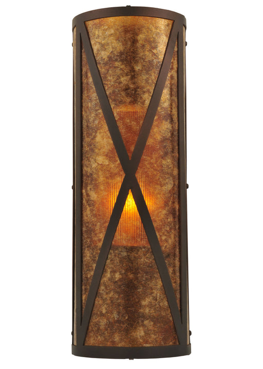 Meyda Tiffany - 117850 - One Light Wall Sconce - Amber Mica Diamond Mission - Mahogany Bronze