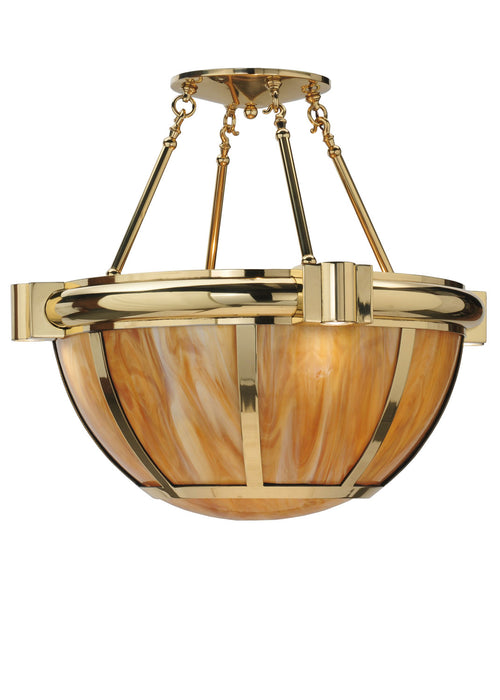 Meyda Tiffany - 118859 - Five Light Semi-Flushmount - Auburn - Natural Brass