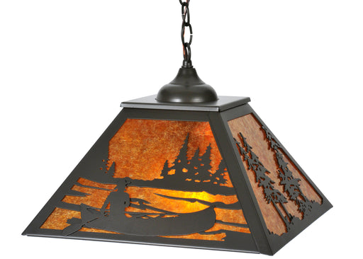 Meyda Tiffany - 119505 - Two Light Pendant - Canoe At Lake - Timeless Bronze