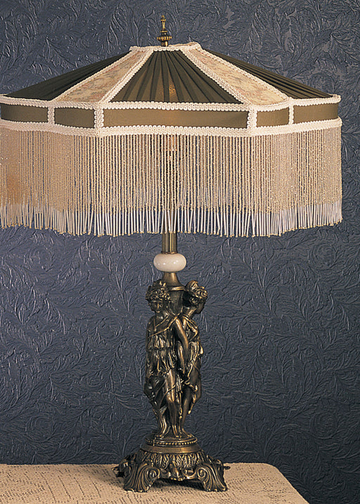 Meyda Tiffany - 19230 - Table Lamp - Fabric & Fringe - Hunter/Ivory
