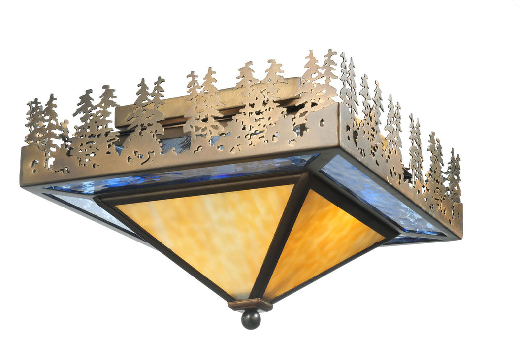 Meyda Tiffany - 50591 - Two Light Flushmount - Pine Lake - Antique Copper