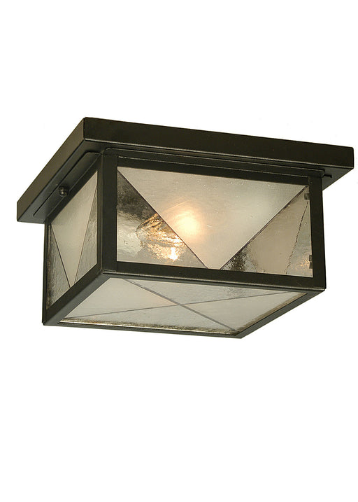 Meyda Tiffany - 81625 - Two Light Flushmount - Harlequin - Textured Black Clear/Frosted Seedy Glass