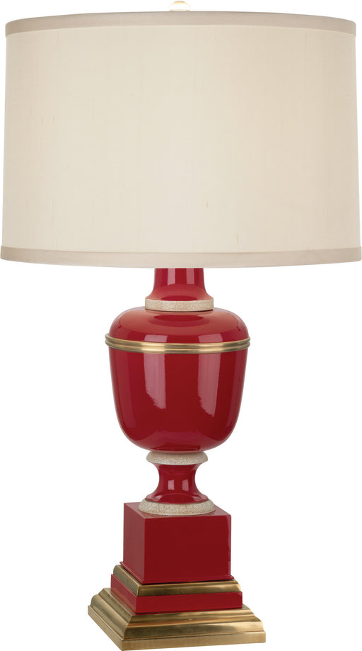 Robert Abbey - 2505X - One Light Accent Lamp - Annika - Red Lacquered Paint w/ Natural Brass/Ivory Crackle