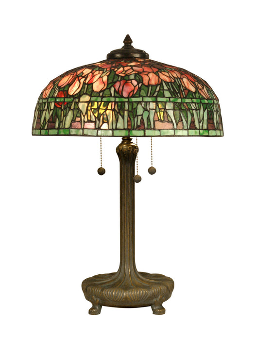 Dale Tiffany - TT90423 - Three Light Table Lamp - Museum - Antique Verde Green