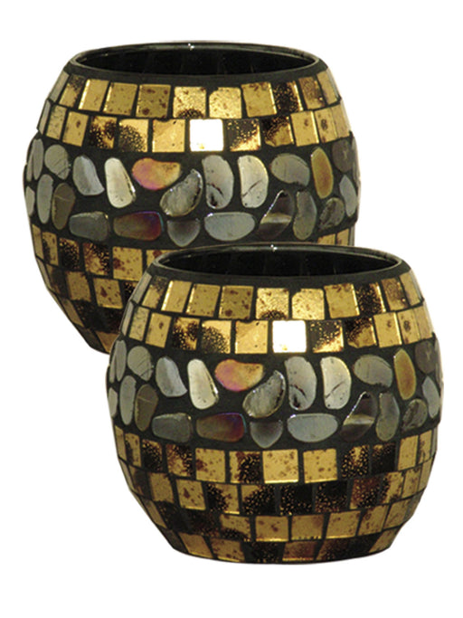 Dale Tiffany - PG10104 - TwoPc Copper Chandelier - Mosaic Art Glass Antique Gold - Antique Gold