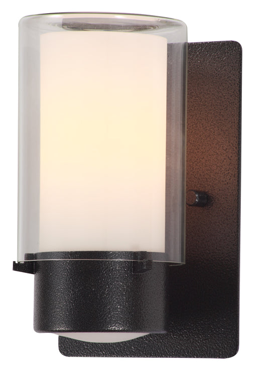 DVI Lighting - DVP9071HB-OP - One Light Outdoor Wall Sconce - Essex Outdoor - Hammered Black with Half Opal Glass