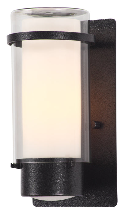 DVI Lighting - DVP9072HB-OP - One Light Outdoor Wall Sconce - Essex Outdoor - Hammered Black with Half Opal Glass
